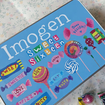 Personalised Sweet Sixteen Birthday Milestone Tin, 3 of 3