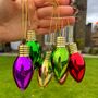 Christmas Light Bulb Style Glass Bauble Set, thumbnail 3 of 3