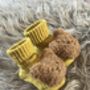 Mustard Yellow Ribbed Teddy Bear Baby Socks, thumbnail 2 of 7