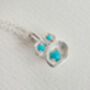 Recycled Silver Turquoise Necklace December Birthstone, thumbnail 1 of 8