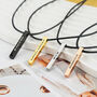 Personalised Rectangle 3D Bar Rope Necklace, thumbnail 1 of 10