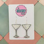 Glitter Martini Glass Resin Earrings, thumbnail 1 of 8