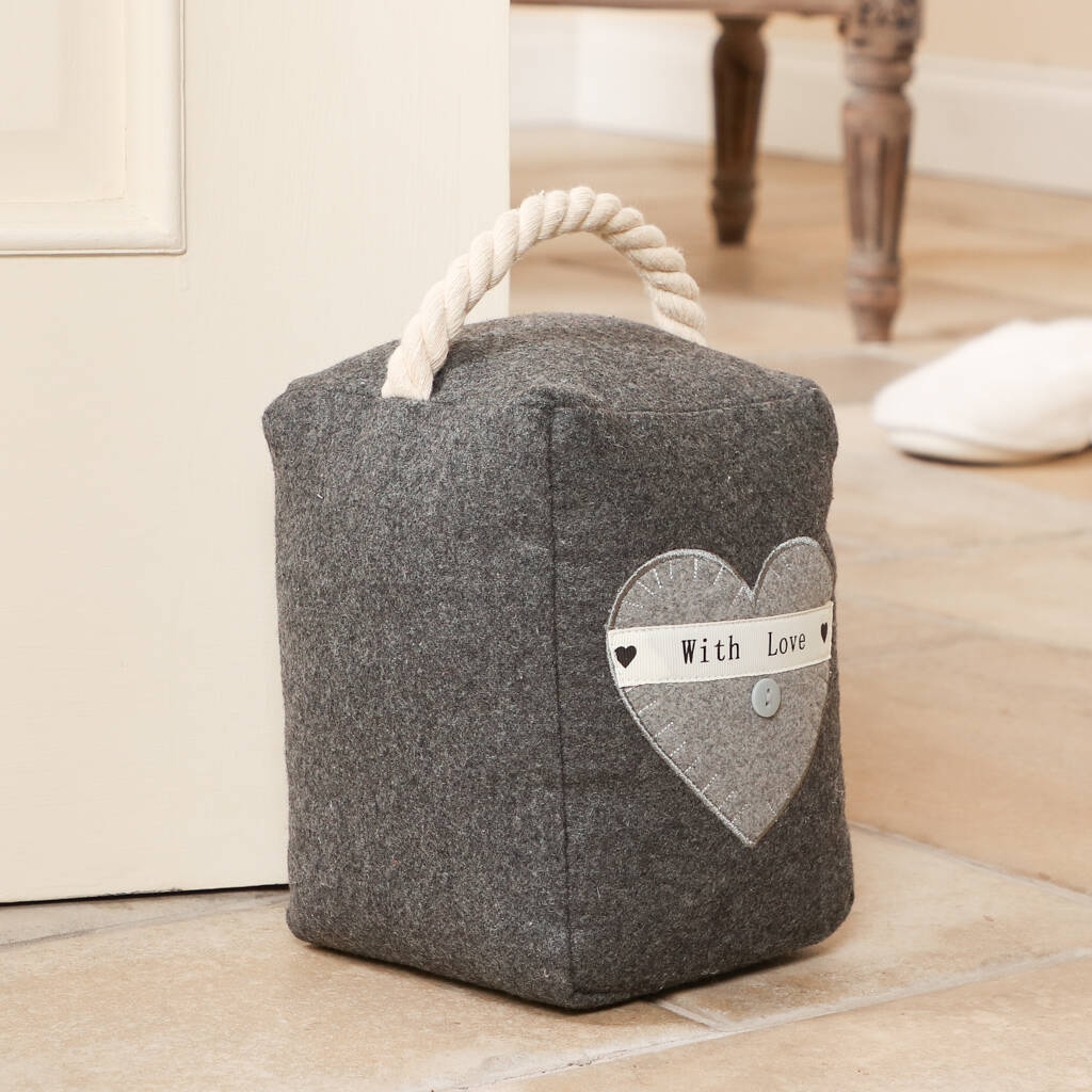 Made With Love Grey Doorstop By Dibor