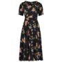 Cindy Dress In Black Mayflower Vintage 1940s Style, thumbnail 1 of 2