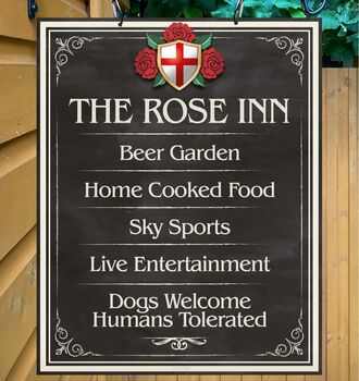 Rose Inn Personalised Home Pub Sign Man Cave Sign, 6 of 9