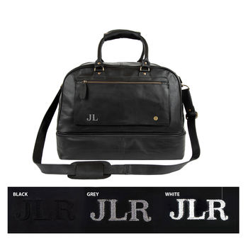 Personalised Leather Holdall With Shirt Compartment, 9 of 12