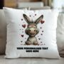 Personalised Whimsical Valentine Anniversary Love Animals Cushion, thumbnail 10 of 11