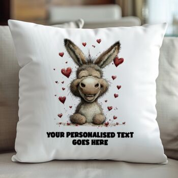 Personalised Whimsical Valentine Anniversary Love Animals Cushion, 10 of 11