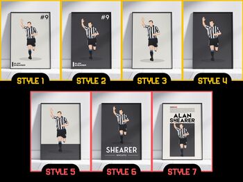 Alan Shearer Newcastle Football Poster, 2 of 6