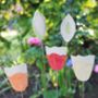 Set Of Three Personalised Tulip Garden Pot Stakes, thumbnail 1 of 9