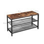 Industrial Style Shoe Bench With Two Shelves, thumbnail 4 of 5