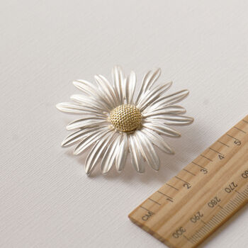 Statement Daisy Gold And Silver Brooch, 4 of 8