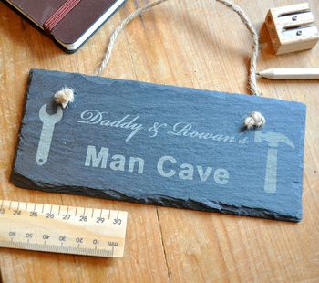 Personalised Daddy And Me Slate Sign, 3 of 5