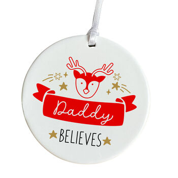 Personalised Believes Christmas Ornament For Adult Or Kids, 3 of 7