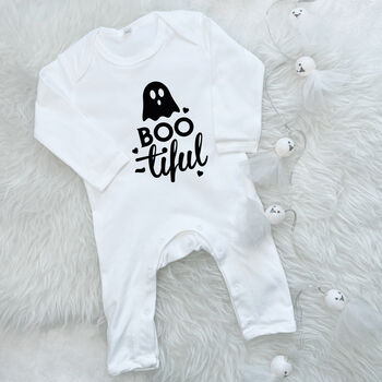 Boo Tiful Ghost Halloween Baby Outfit, 2 of 3