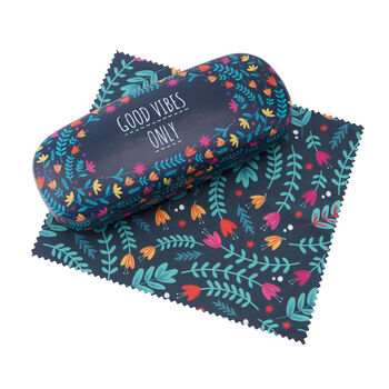 Floral Hard Glasses Case | Microfibre Cleaning Cloth, 5 of 5