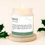 Gingerbread Scented Christmas Candle | 'Merry' Definition | Seasonal Winter Home Décor, thumbnail 1 of 4