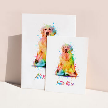 Personalised Watercolour Dog Yoga Print, 5 of 12
