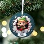 Personalised Elf Christmas Bauble Decoration O, thumbnail 1 of 1
