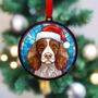 Welsh Springer In Santa Hat Suncatcher Decoration, thumbnail 4 of 6