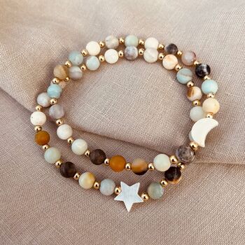 Moon And Stars Amazonite Bracelet, 4 of 8