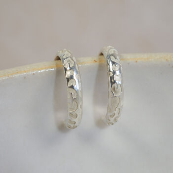 Sterling Silver Everyday Hoops Light Leopard Print, 2 of 4