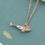 Tiny 3D Whale Pendant Necklace In Sterling Silver, thumbnail 3 of 12