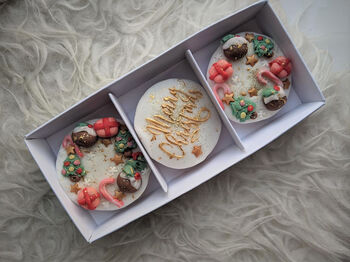 Personalised Hand Decorated Christmas Pudding Biscuits, 3 of 5