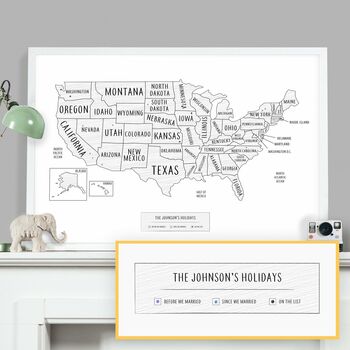 Personalised North America White Pinboard Map, 3 of 8