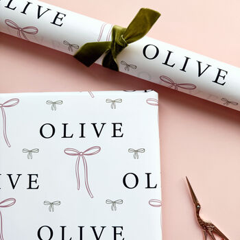 Personalised Simple Bow Wrapping Paper, 2 of 2