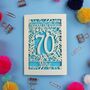 Personalised 70th Birthday Card Papercut Flower Design, thumbnail 9 of 9