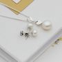 White Pearl Pendant With 6mm Stud Set, thumbnail 6 of 11