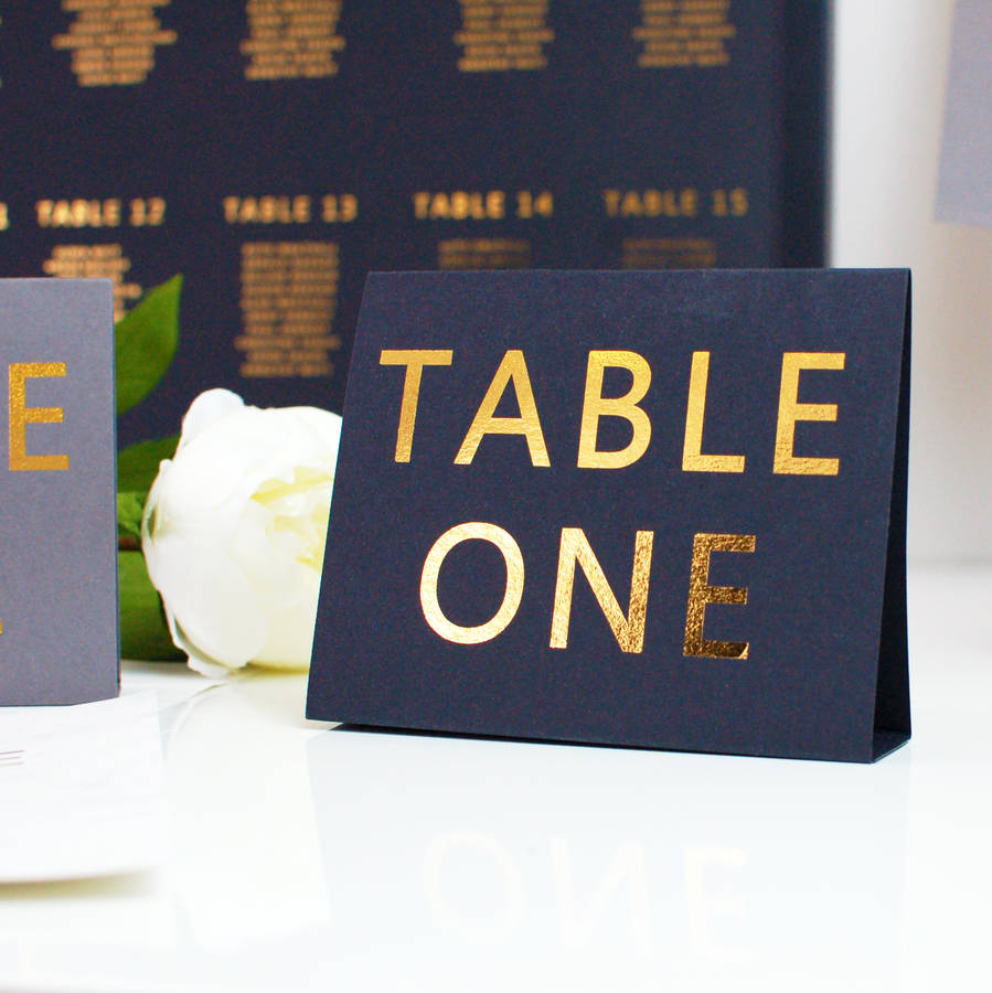 black and gold wedding table name/number free standing by made with