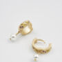 Blackberry Bramble Pearl Drop Gold Huggie Earrings, thumbnail 4 of 8