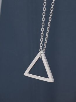 Minimalist Open Triangle Geometric Pendant Necklace, 5 of 11