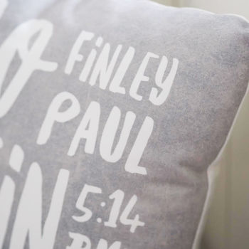 Personalised Baby Birth Details Cushion, 3 of 5