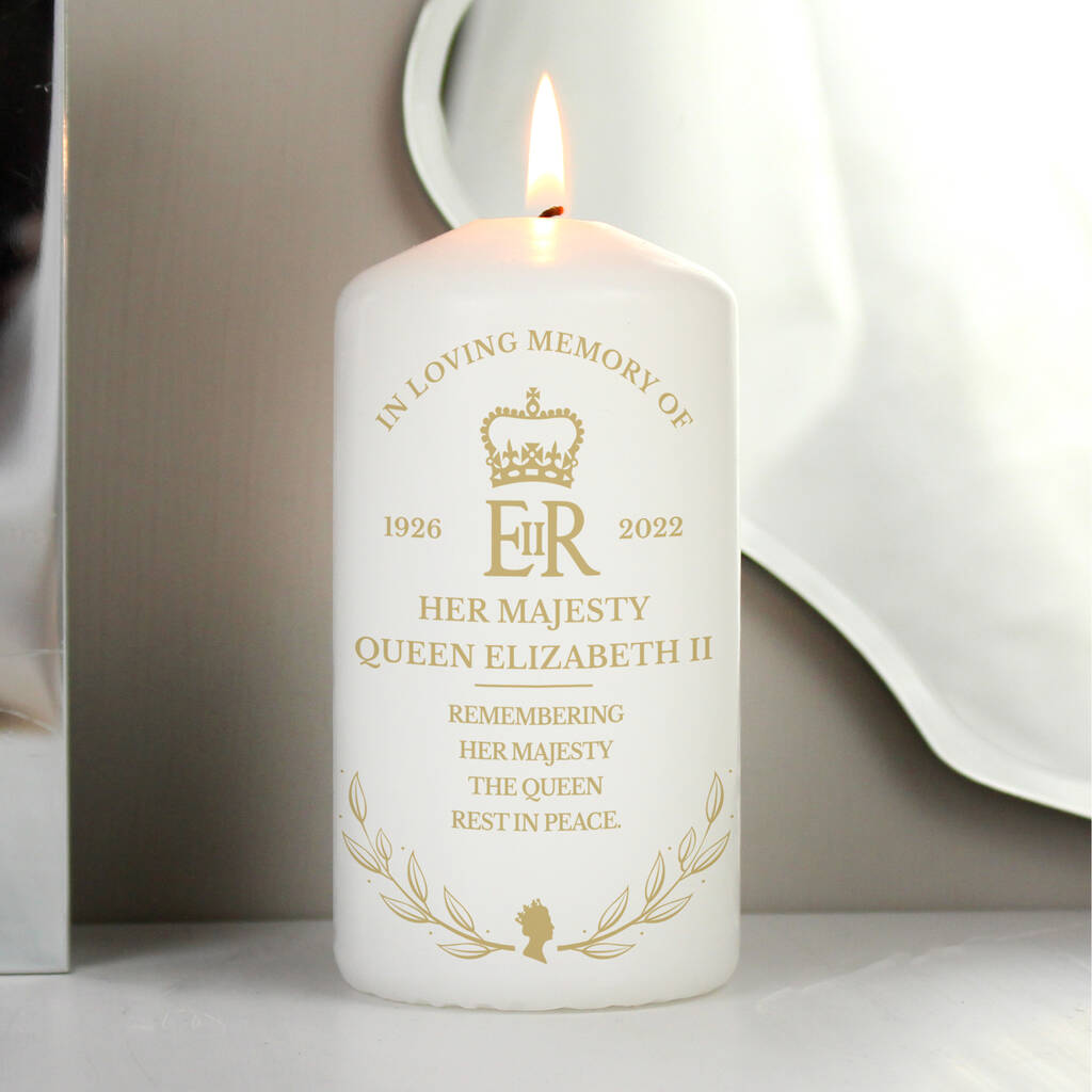 Personalised Queen Elizabeth Pillar Candle By Uniqueful