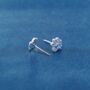 Blue Cz Stone Paw Print Stud Earrings, thumbnail 6 of 7