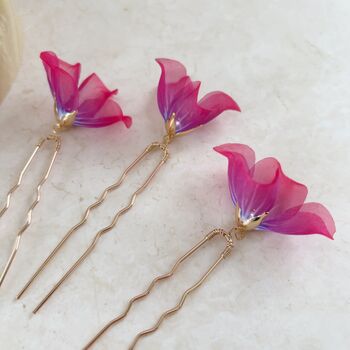 Pink And Purple Flower Hair Pins, 5 of 9