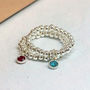 Beaded Stretch Birthstone Charm Ring, thumbnail 7 of 12