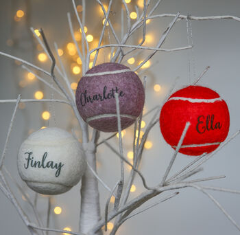 Personalised Tennis Ball Christmas Baubles, 3 of 12