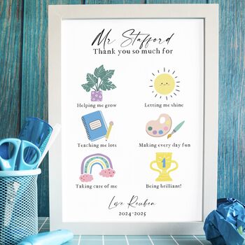 Thank You So Much Teacher Print Personalised Teacher Gift, 4 of 7