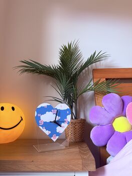 Cloud Heart Shaped Table Decorative Clock Silent Movement, 6 of 7