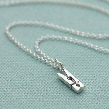 Sterling Silver Clothes Peg Necklace, 4 of 8