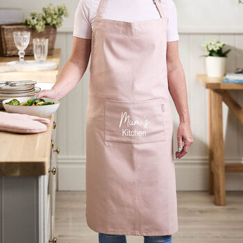 Personalised Rose Blush Cotton Apron, 3 of 8