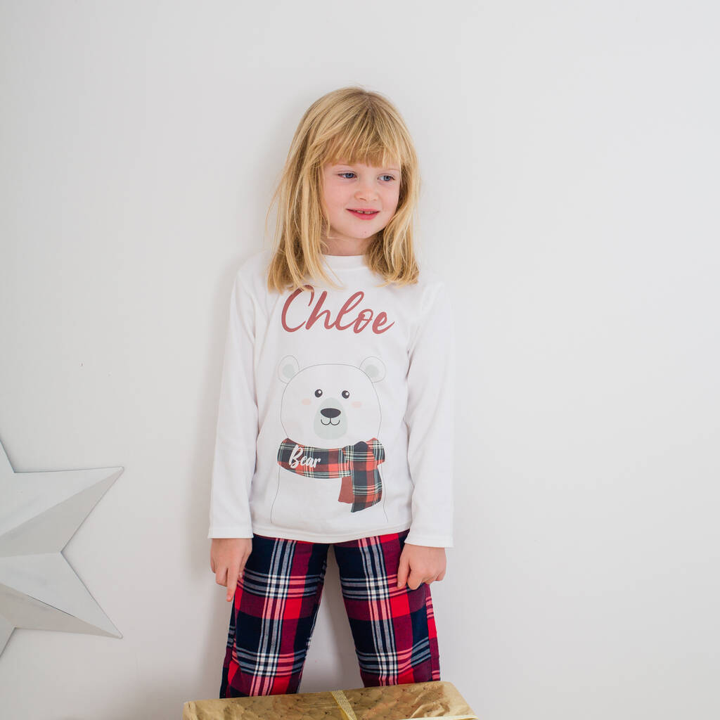 Personalised Polar Bear Family Christmas Pyjamas / Pjs, 1 of 12