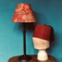 Red Floral Block Print Tapered Lampshade, thumbnail 1 of 3