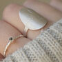 North Star Patterned Silver Oval Statement Ring, thumbnail 1 of 4
