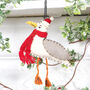 Felt Seagull In Scarf Christmas Tree Decoration, thumbnail 2 of 2
