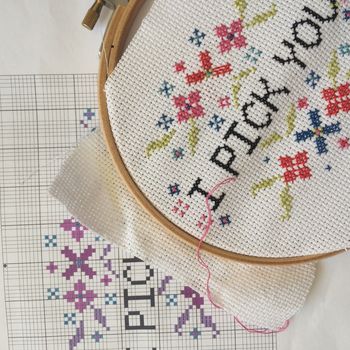 'I Pick You' Cross Stitch Your Own Valentine Card, 6 of 6